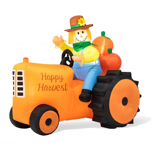 glitzhome Glitzhome 7ft Fall Lighted Inflatable Tractor Decor