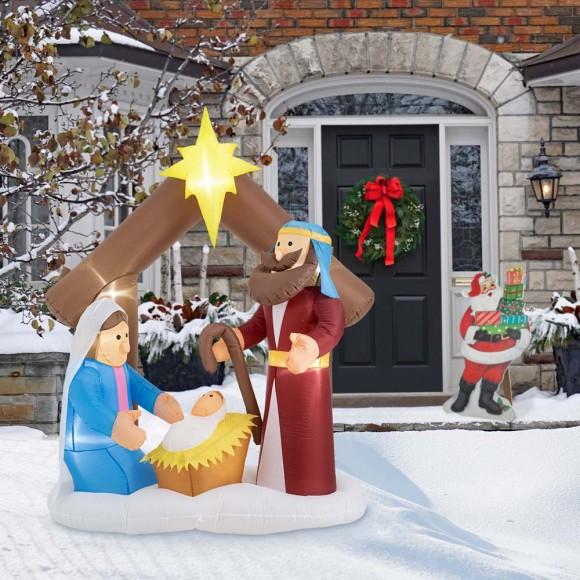 Glitzhome Glitzhome 7FT Lighted Inflatable Nativity Decor