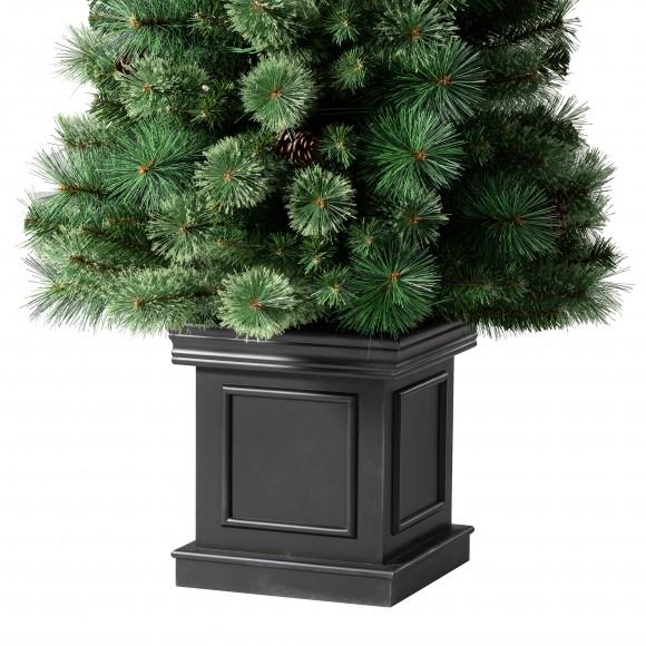 Glitzhome Glitzhome 7ft Pre-Lit Green Pine Christmas Porch Tree With 200 Warm White Lights 9 Functional Warm White/Multi-color Remote Controller
