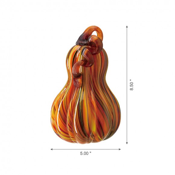 Glitzhome Glitzhome 8.46"H Hand Blown Multi Striped Glass Gourd/ Decor