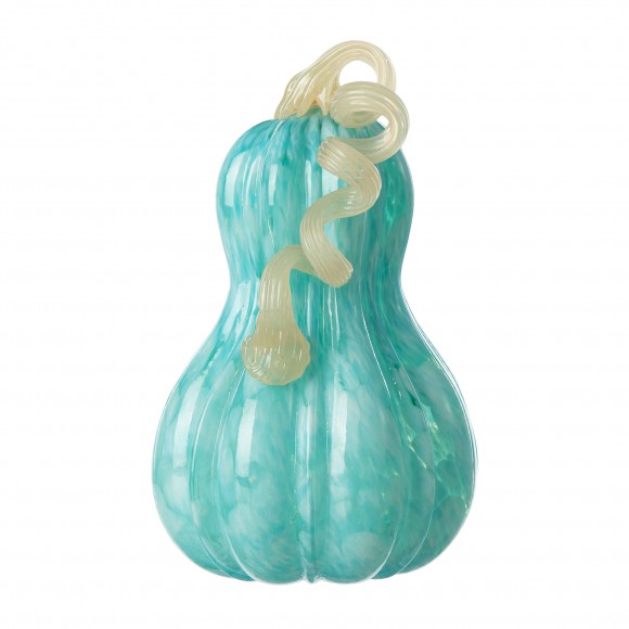 Glitzhome Glitzhome 8.5"H Fall Turquoise Glass Gourd