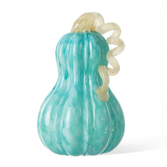 glitzhome Glitzhome 8.5"H Fall Turquoise Glass Gourd
