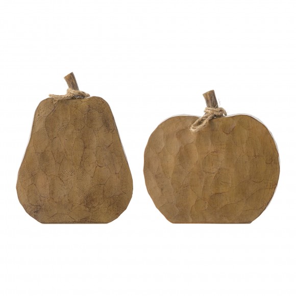 Glitzhome Glitzhome 8.5"H Set Of 2 Fall Faux Knitted Resin Pumpkin