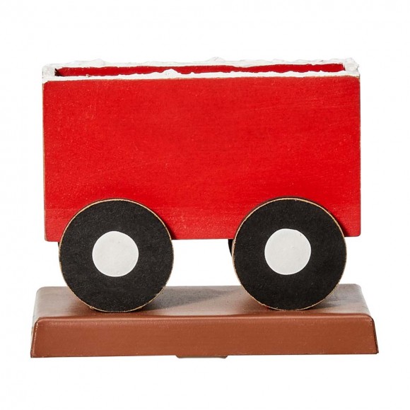 Glitzhome Glitzhome 8.5"H Wooden Metal Christmas Train Stocking Holders Set Of 4