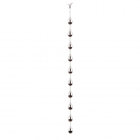 glitzhome Glitzhome 8.5ft 10-Piece Faux Copper Bowl and Bell Shaped Rain Chain with V-Shaped Gutter Clip