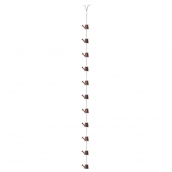glitzhome Glitzhome 8.5ft 11-Piece Faux Copper Watering Pot Rain Chain with V-Shaped Gutter Clip