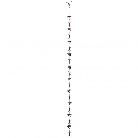 glitzhome Glitzhome 8.5ft 20-Piece Faux Copper Lotus Flower and Bell Shaped Rain Chain with V-Shaped Gutter Clip