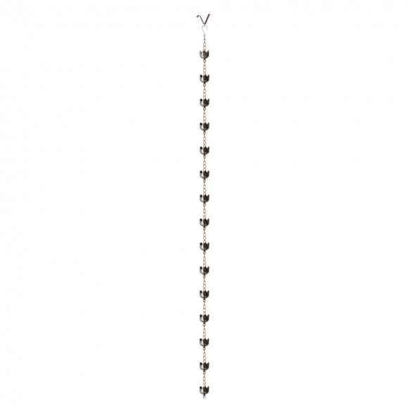 glitzhome Glitzhome 8.5ft Faux Copper Lotus Shaped Rain Chain with V-Shaped Gutter Clip