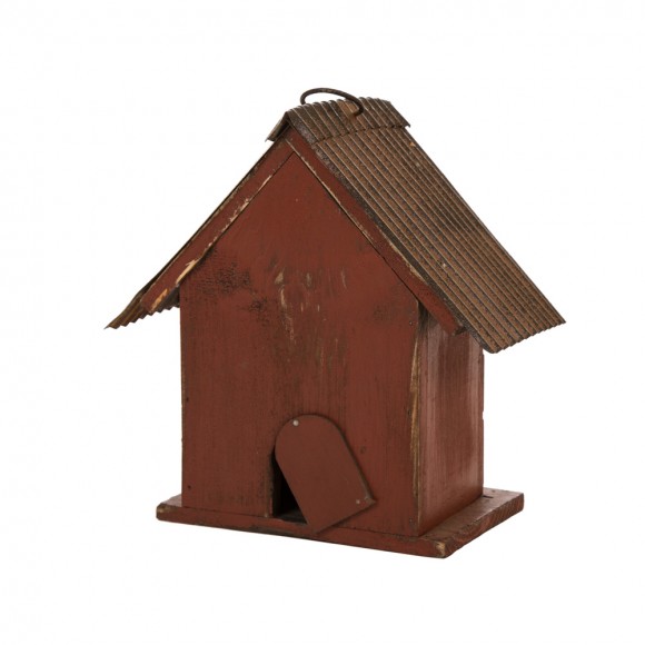 Glitzhome Glitzhome 8.66 Inch Height Distressed Heart Wooden Garden Birdhouse