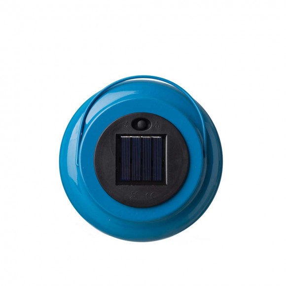 Glitzhome Glitzhome 8.75"H Blue Metal Cutout Solar Powered Outdoor Hanging Lantern