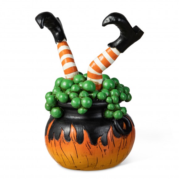 glitzhome Glitzhome 8.75"H Halloween Polyresin Witches With Cauldron Table Decor