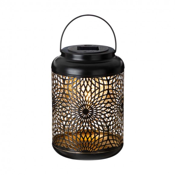 Glitzhome Glitzhome 8.75"H Metal Cutout Solar Powered Outdoor Hanging Lantern