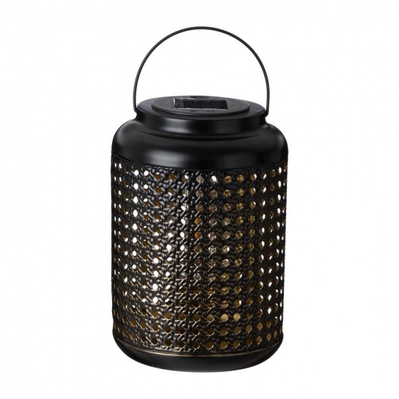 glitzhome Glitzhome 8.75"H Metal Cutout Solar Powered Outdoor Hanging Lantern