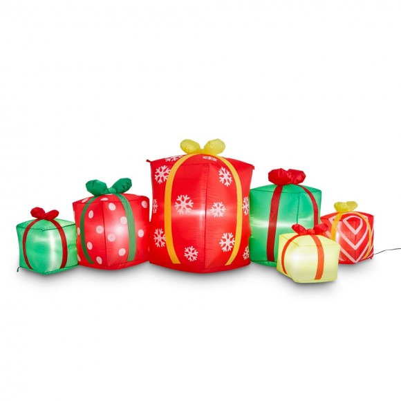glitzhome Glitzhome 8 ft Length Lighted Inflatable Gift Boxes Décor