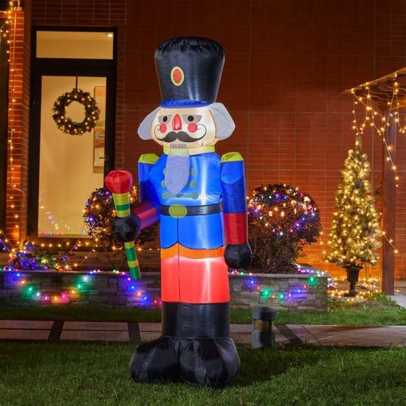 Glitzhome Glitzhome 8 Ft Lighted Inflatable Nutcracker Décor