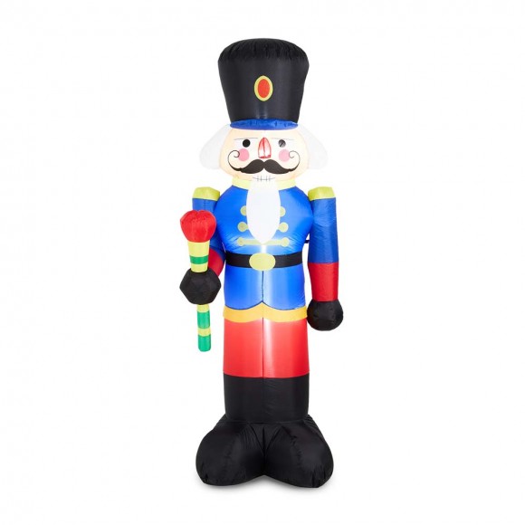 glitzhome Glitzhome 8 ft Lighted Inflatable Nutcracker Décor