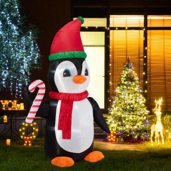 Glitzhome Glitzhome 8 Ft Lighted Inflatable Penguin Decor