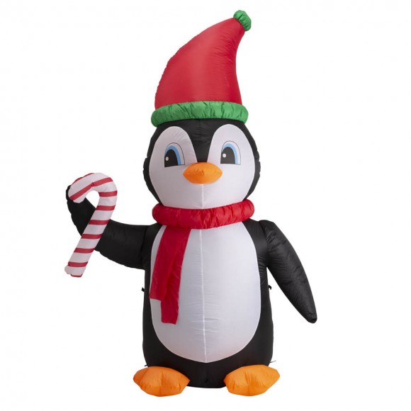Glitzhome Glitzhome 8 Ft Lighted Inflatable Penguin Decor