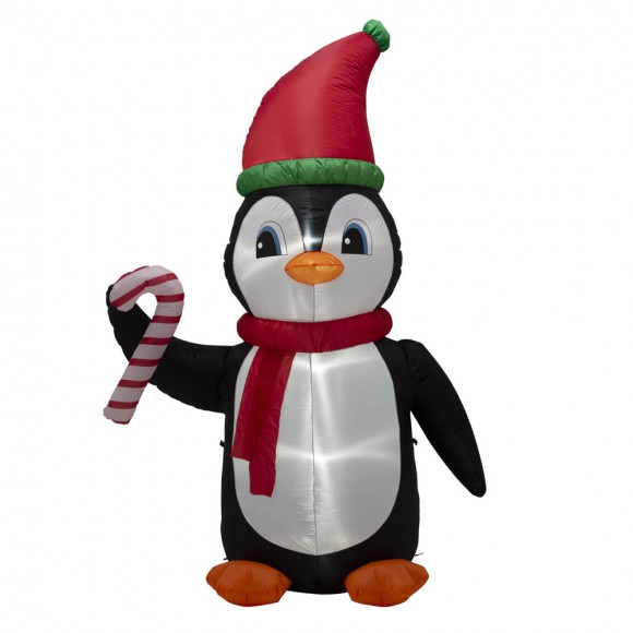 glitzhome Glitzhome 8 ft Lighted Inflatable Penguin Decor