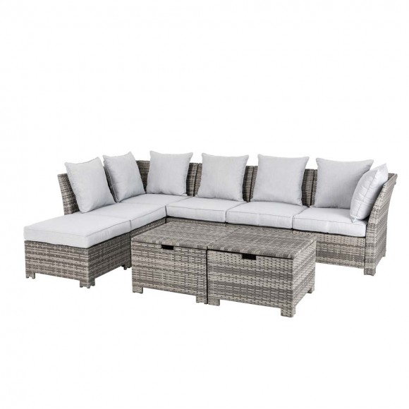 glitzhome Glitzhome 8-Piece Outdoor Patio Wicker Sectional Conversation Sofa Set with Cushions