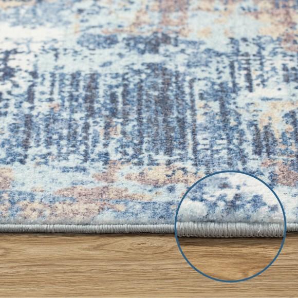 Glitzhome Glitzhome 8" X 10" Abstract Blue/ Ivory Area Rugs