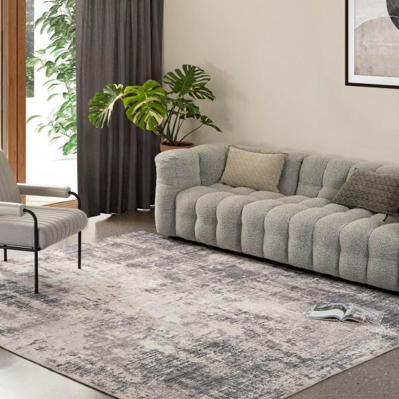 Glitzhome Glitzhome 8" X 10" Abstract Blue/ Ivory/ Tan Area Rugs