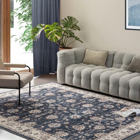 Glitzhome Glitzhome 8" X 10" Oriental Blue/ Ivory Area Rugs