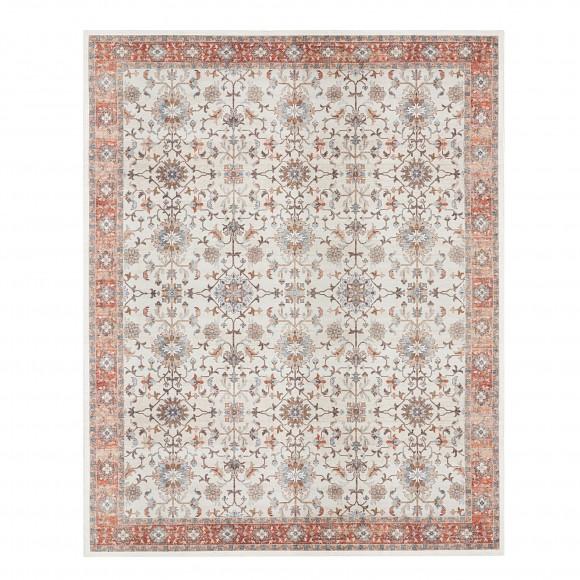 glitzhome Glitzhome 8" x 10" Oriental Ivory/ Red Area Rugs
