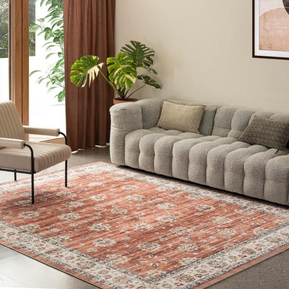 Glitzhome Glitzhome 8" X 10" Oriental Red/ Ivory Area Rugs