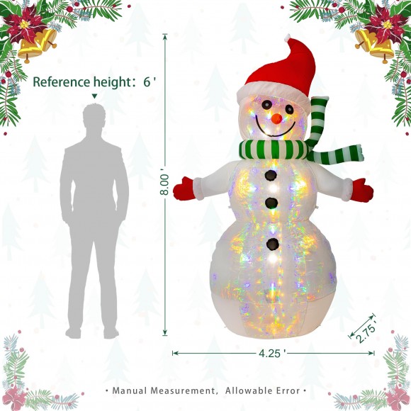 Glitzhome Glitzhome 8FT Lighted Inflatable Icy Snowman Decor
