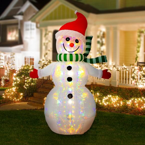 Glitzhome Glitzhome 8FT Lighted Inflatable Icy Snowman Decor