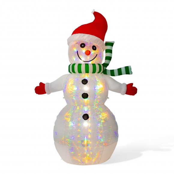 glitzhome Glitzhome 8FT Lighted Inflatable Icy Snowman Decor