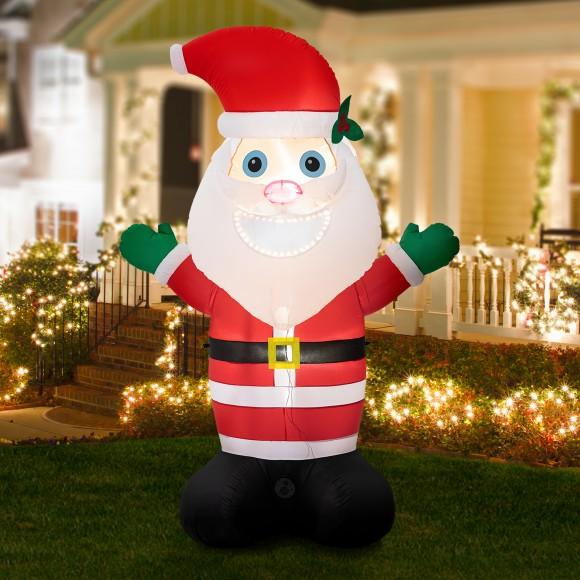 Glitzhome Glitzhome 8FT Lighted Inflatable Musical Santa Decor