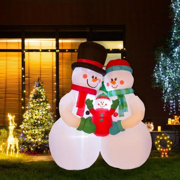 Glitzhome Glitzhome 8ft Lighted Inflatable Snowman Family Decor