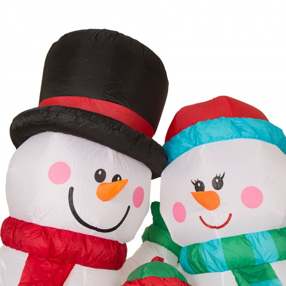 Glitzhome Glitzhome 8ft Lighted Inflatable Snowman Family Decor