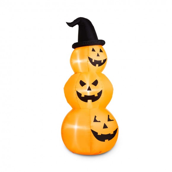 Glitzhome Glitzhome 8ft Lighted Inflatable Stacked Jack-O-Lantern Pumpkins Decor