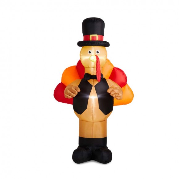 glitzhome Glitzhome 8ft Lighted Inflatable Turkey Décor