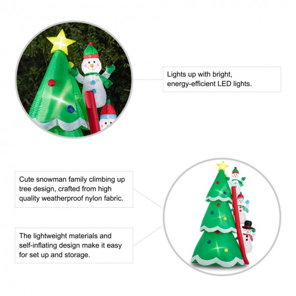 Glitzhome Glitzhome 8FT Lighted Inflatable Xmas Snowman Climbing Up Tree Decor