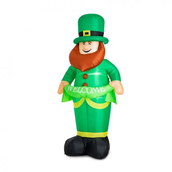Glitzhome Glitzhome 8ft St. Patrick's Day Lighted Inflatable Leprechaun Decor