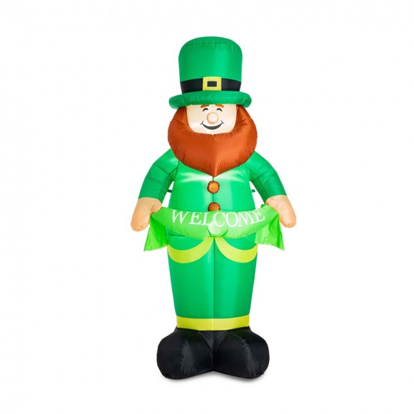 glitzhome Glitzhome 8ft St. Patrick's Day Lighted Inflatable Leprechaun Decor