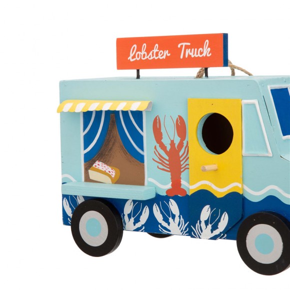 Glitzhome Glitzhome 9.45"L Wooden Lobster Truck Birdhouse