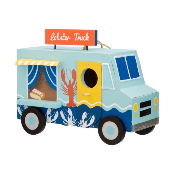 glitzhome Glitzhome 9.45"L Wooden Lobster Truck Birdhouse