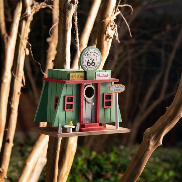Glitzhome Glitzhome 9.45"L Wooden Truck-Shop Birdhouse