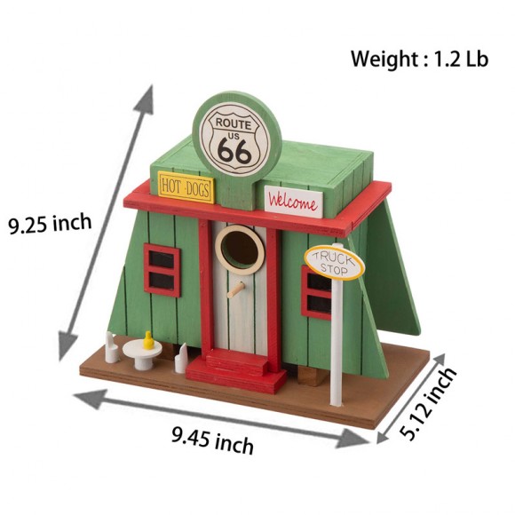 Glitzhome Glitzhome 9.45"L Wooden Truck-Shop Birdhouse
