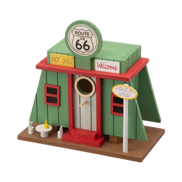 Glitzhome Glitzhome 9.45"L Wooden Truck-Shop Birdhouse