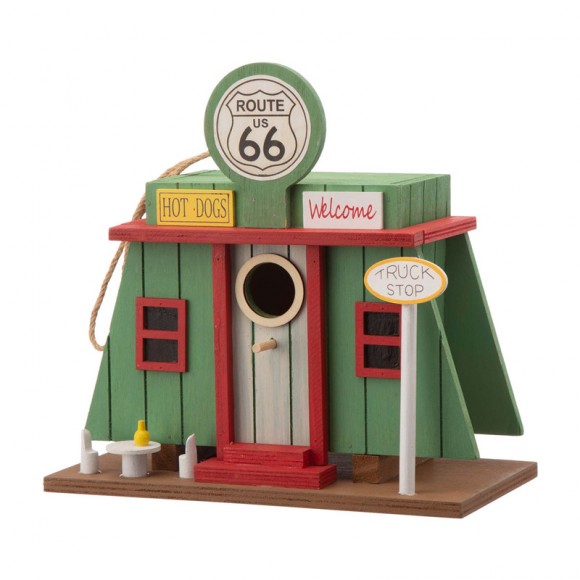 glitzhome Glitzhome 9.45"L Wooden Truck-Shop Birdhouse