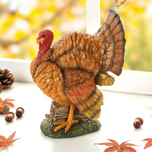 Glitzhome Glitzhome 9.5"H Thanksgiving Resin Turkey Table Decor