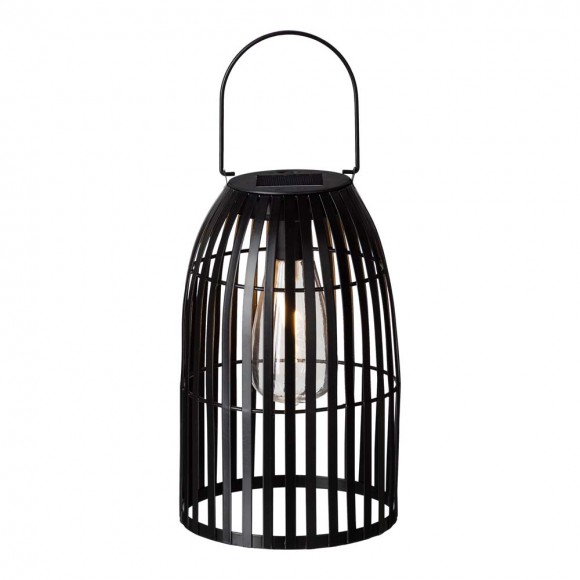 Glitzhome Glitzhome 9.75"H Black Metal Woven Solar Powered Outdoor Hanging Lantern