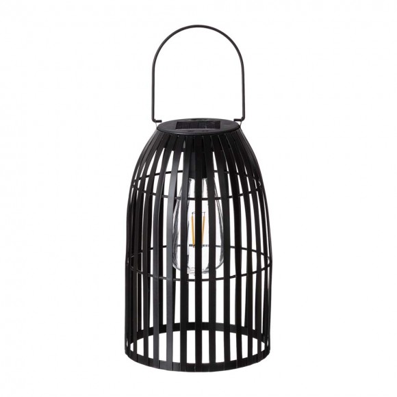 glitzhome Glitzhome 9.75"H Black Metal Woven Solar Powered Outdoor Hanging Lantern