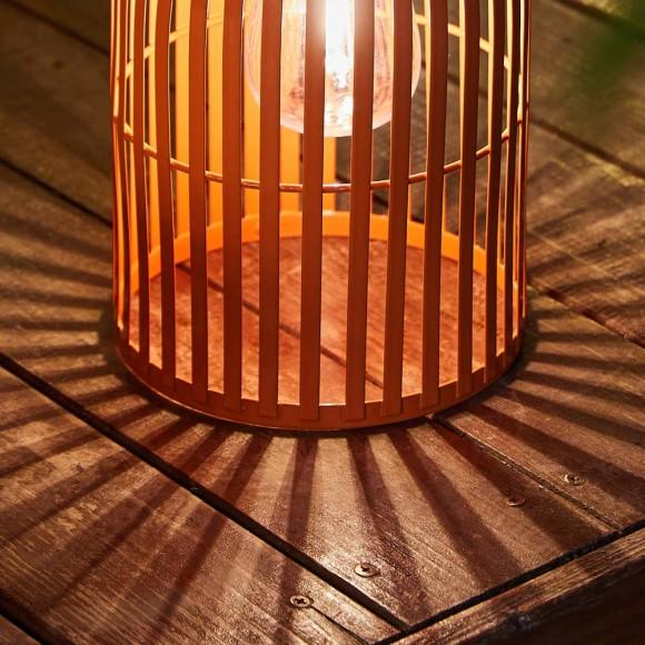 Glitzhome Glitzhome 9.75"H Orange Metal Woven Solar Powered Outdoor Hanging Lantern